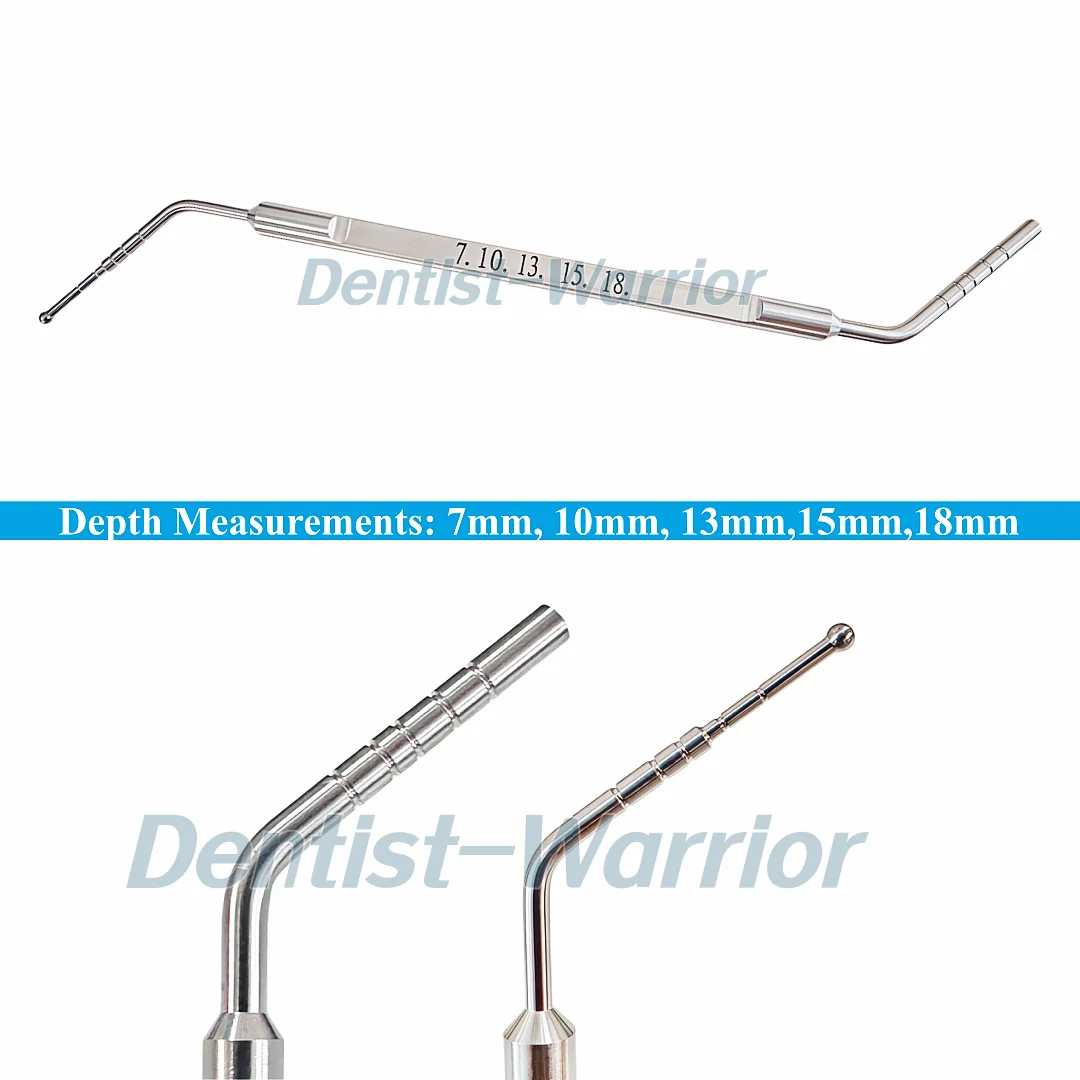 2Type Depth Probe Measuring Tool Dental Implant Drill Hole Gingiva Height Measuring Gauge