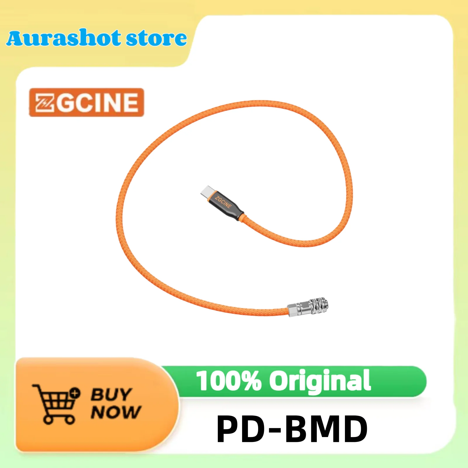 ZGCINE PD-BMD USB-C to 2-Pin BMPCC Power Cable 60cm Length with Braided Wire for Blackmagic Pocket Camera 4K/6K &V-mount Battery