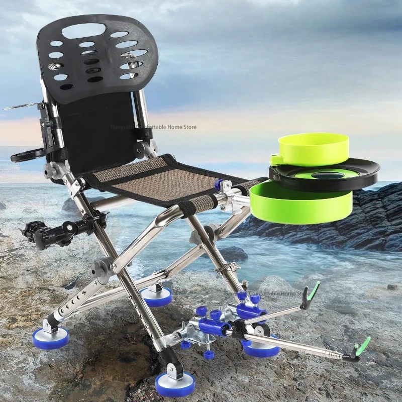 FYFC-All Terrain Portátil Folding Pesca Set Cadeira, Mobiliário de Exterior, Praia e Piquenique, Cadeira Multifuncional Pesca