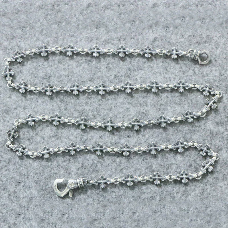 

Ожерелье из стерлингового серебра 925 пробы, винтажное индивидуальное готическое стильное простое текстурированное ожерелье ручной работы для пары с ювелирными изделиями