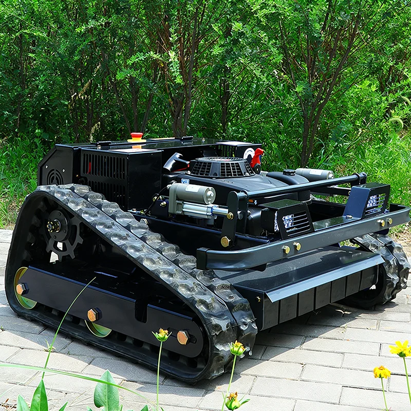 

Индивидуальная газонокосилка на гусеничном ходу для домашнего использования, двойного назначения (для газонов и садов), с дистанционным управлением, противоскользящая конструкция.