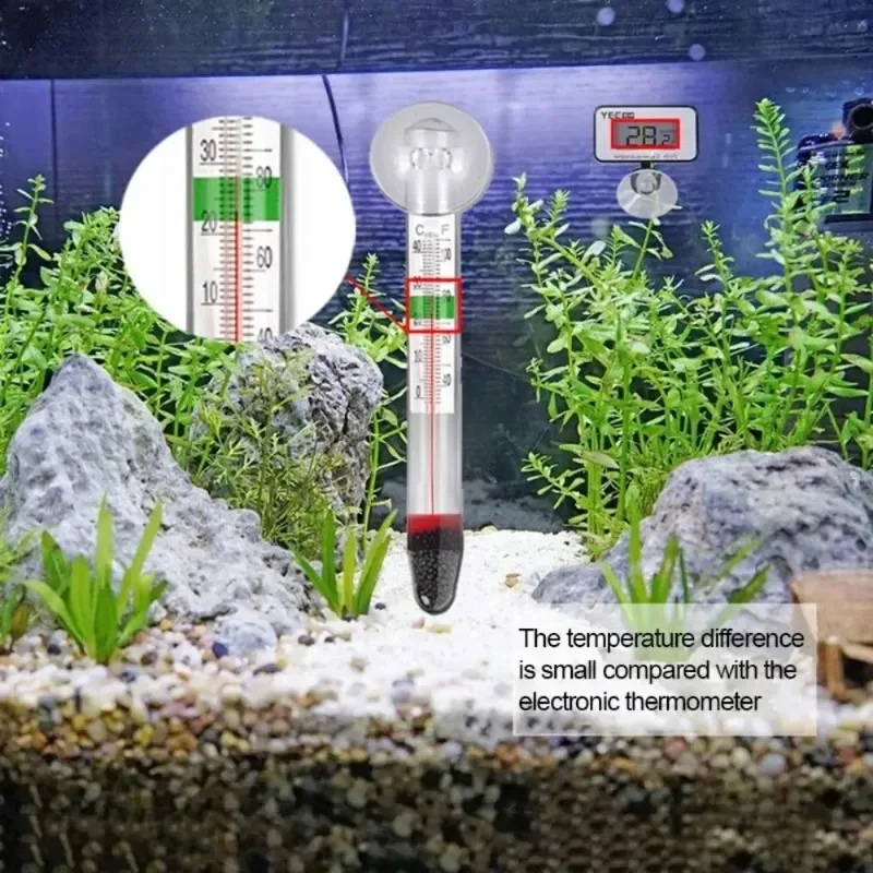 Termómetro portátil flotante para acuario, medidor hidráulico impermeable con ventosa, duradero