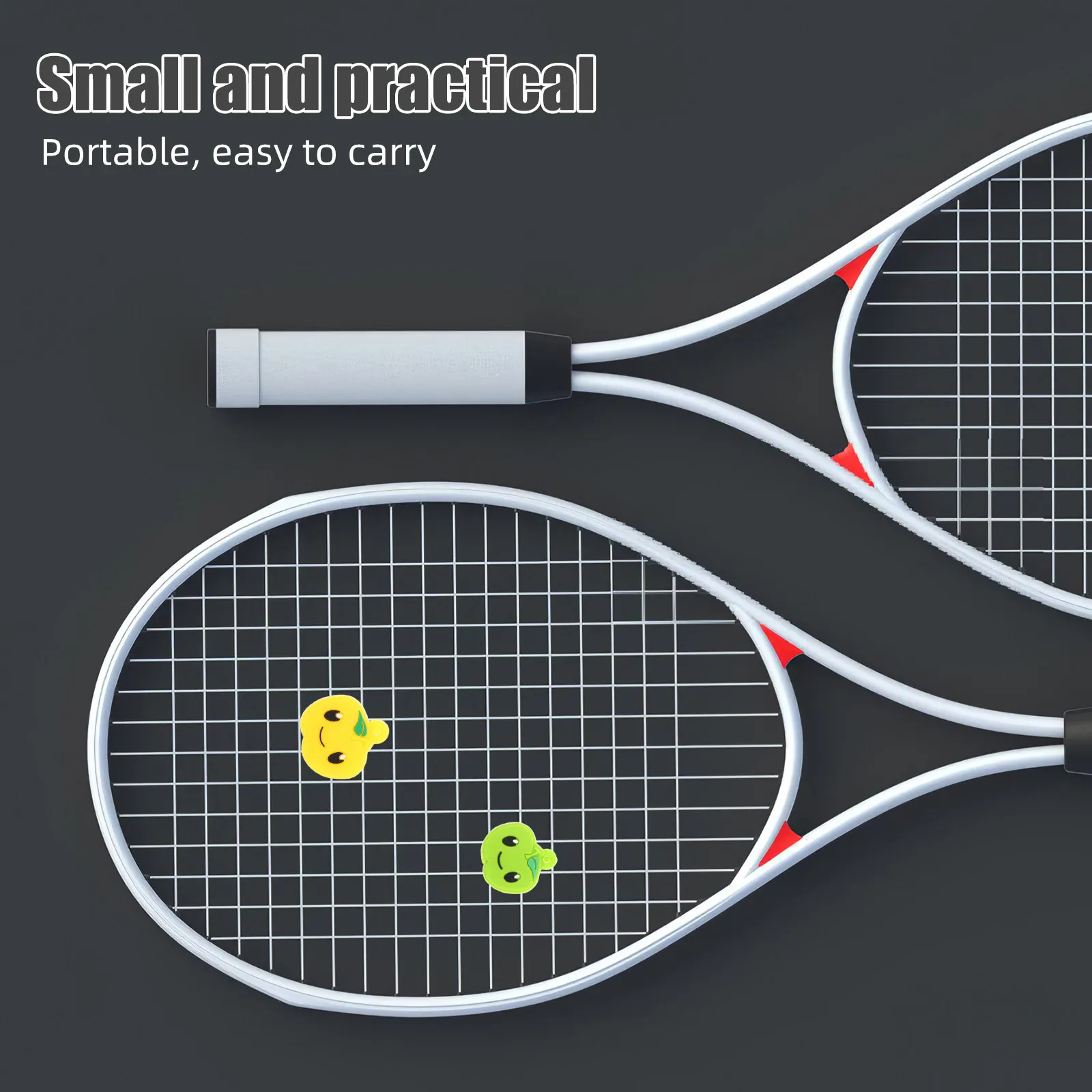 

2Pcs Shape Tennis Racket Vibration Dampener Soft Silicone Shock Absorber for Reduced Arm Fatigue Enhanced Control Fun Cute