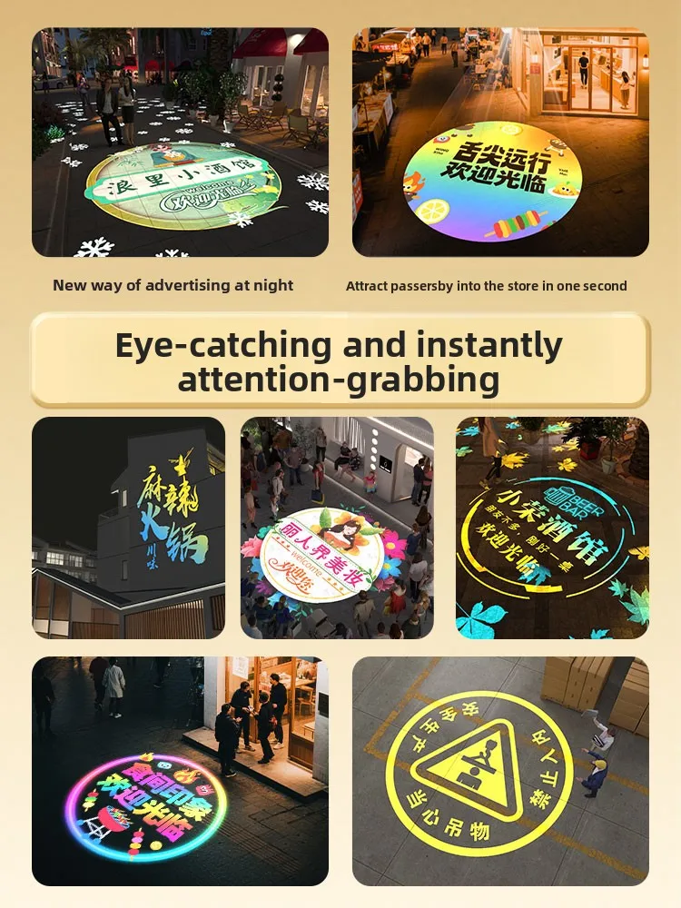 

Custom Logo Projection Light Outdoor Advertising Lamp for Shop Entrance Ground Welcome Sign