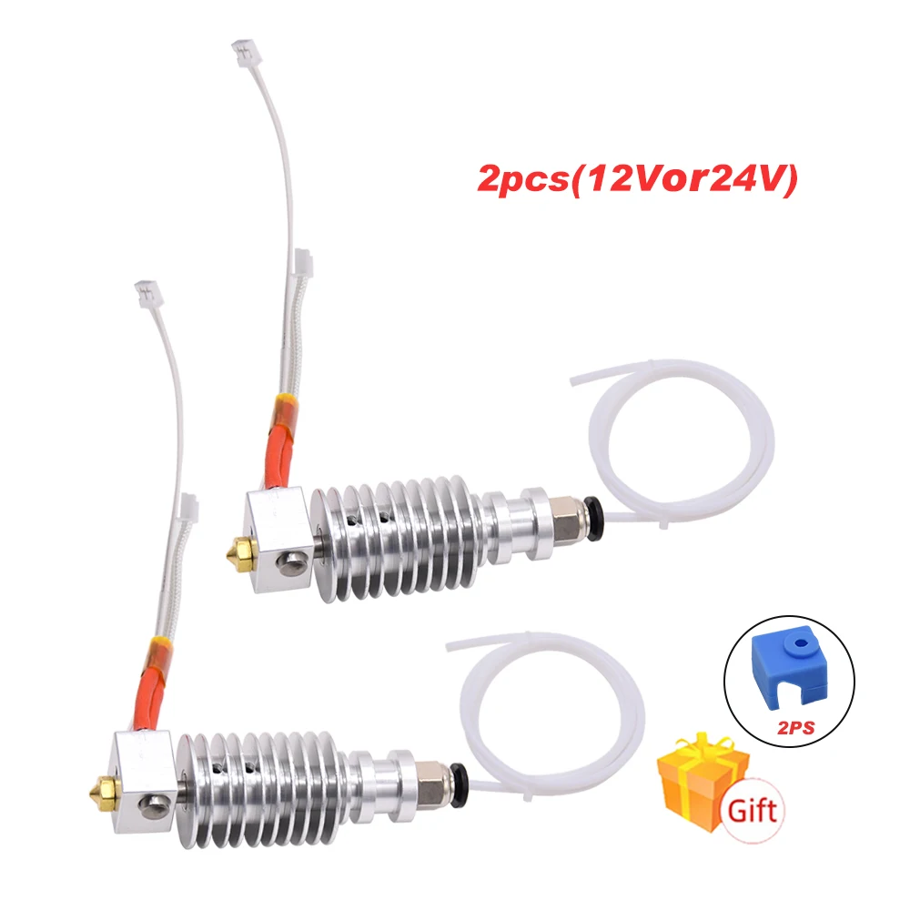 

2 шт. V5 J-head Hotend Kit E-3D Bowden Extruder V5 нагревательный блок 12/24 В для I3 Mega/Chiron 3D Printer Parts VS V6 Hotend