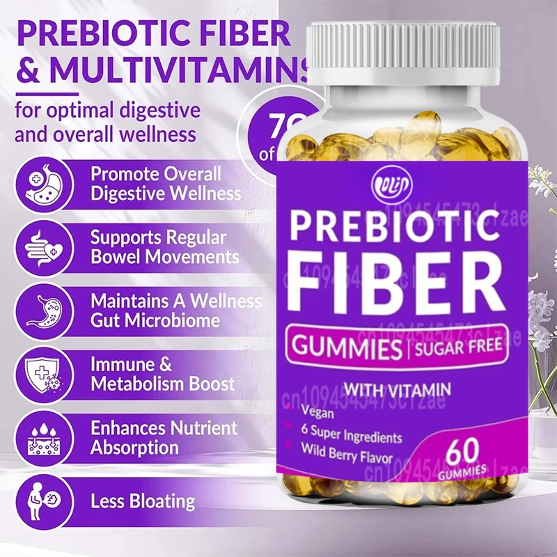 

Добавка с волокнистыми жевательками, содержащая пребиотическую смесь пищеварения для метаболизма, кишечника и пищеварения - 60 капсул