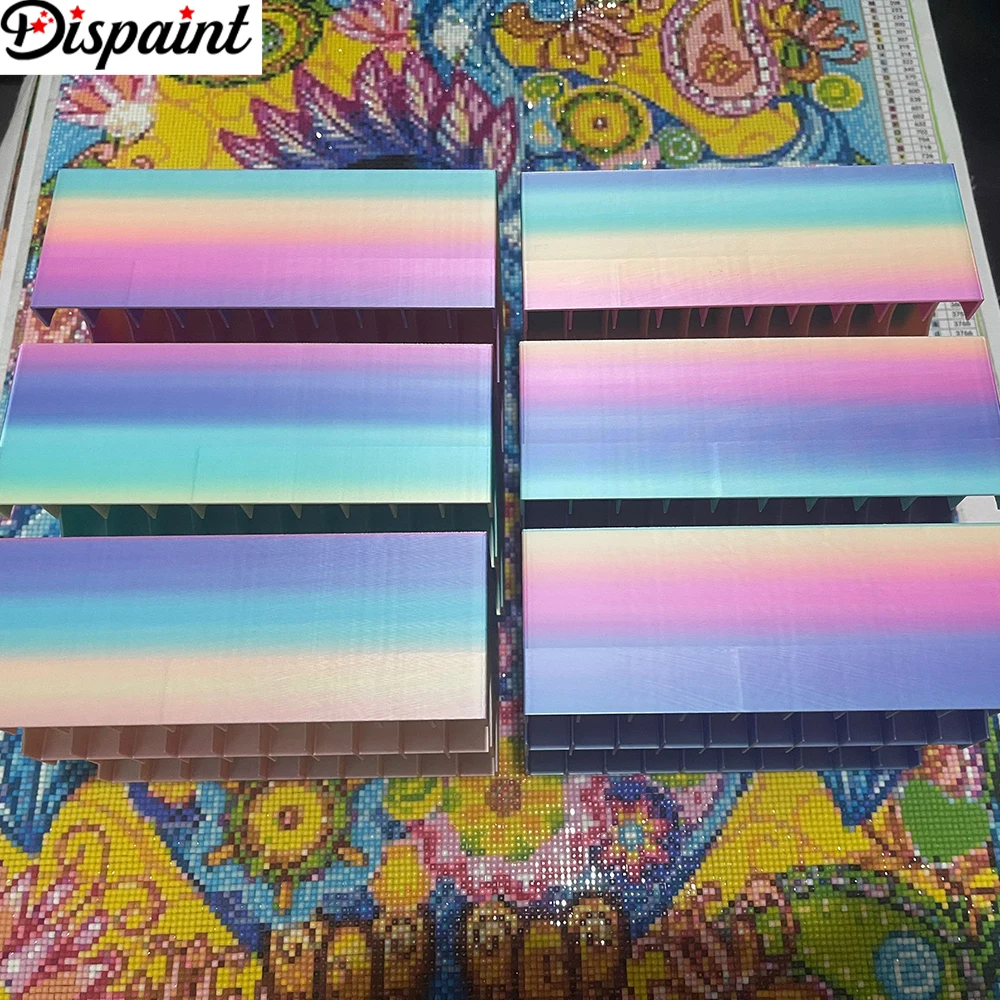 

Dispaint Rainbow Color 3D Алмазная картина Сумка для сверл Коробка для хранения, 20 сеток Художественные сумки на молнии Организуйте аксессуары для инструментов для вышивания