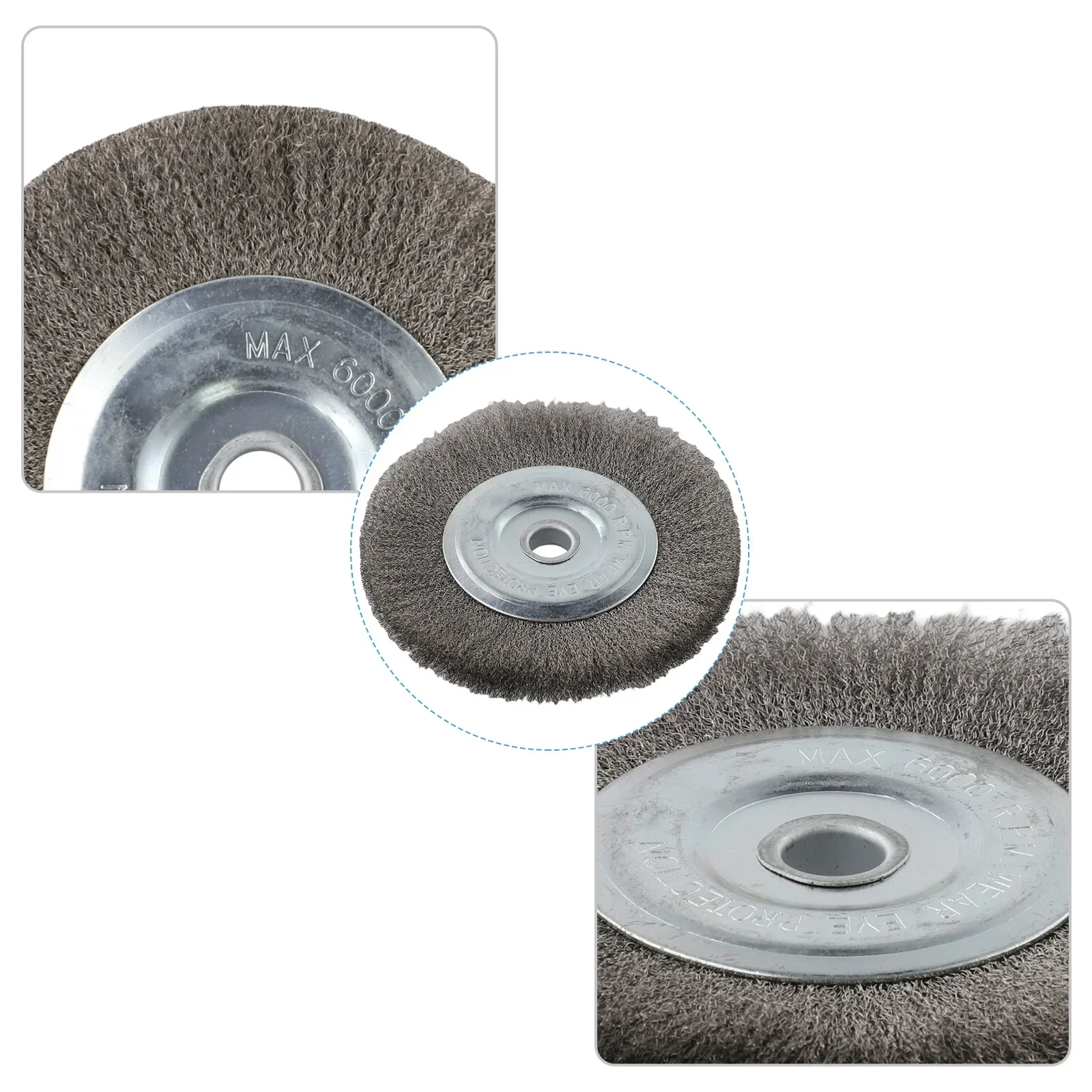 

Efficient Cleaning 6 inch Stainless Steel Wire Wheel Brush for Bench Grinder Good Cleaning Effect (77 characters)