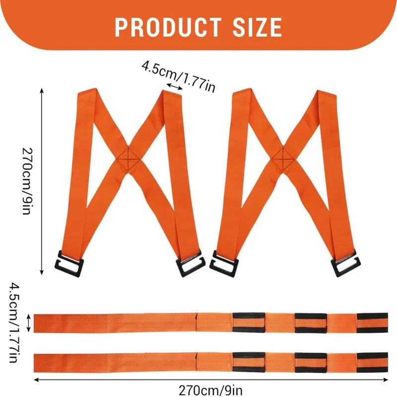 2-شخص الأثاث تتحرك الأشرطة قابل للتعديل رفع حزام الكتف ل أريكة فراش الأجهزة الحبال رفع الحبل حزام متحرك