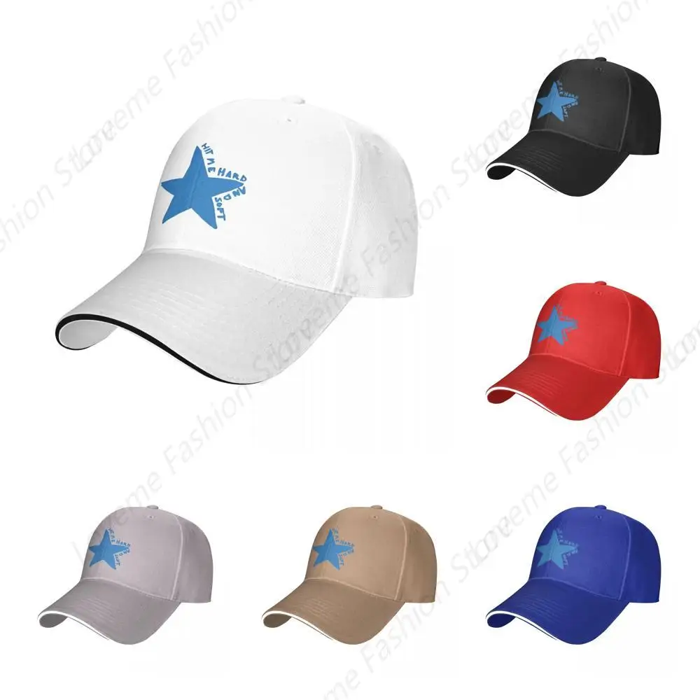 Blue Star Billies Hit Me Hard And Soft Baseball Cap Popular Eilishs Sandwich Caps Unisex Adjustable Dad Hat Outdoor