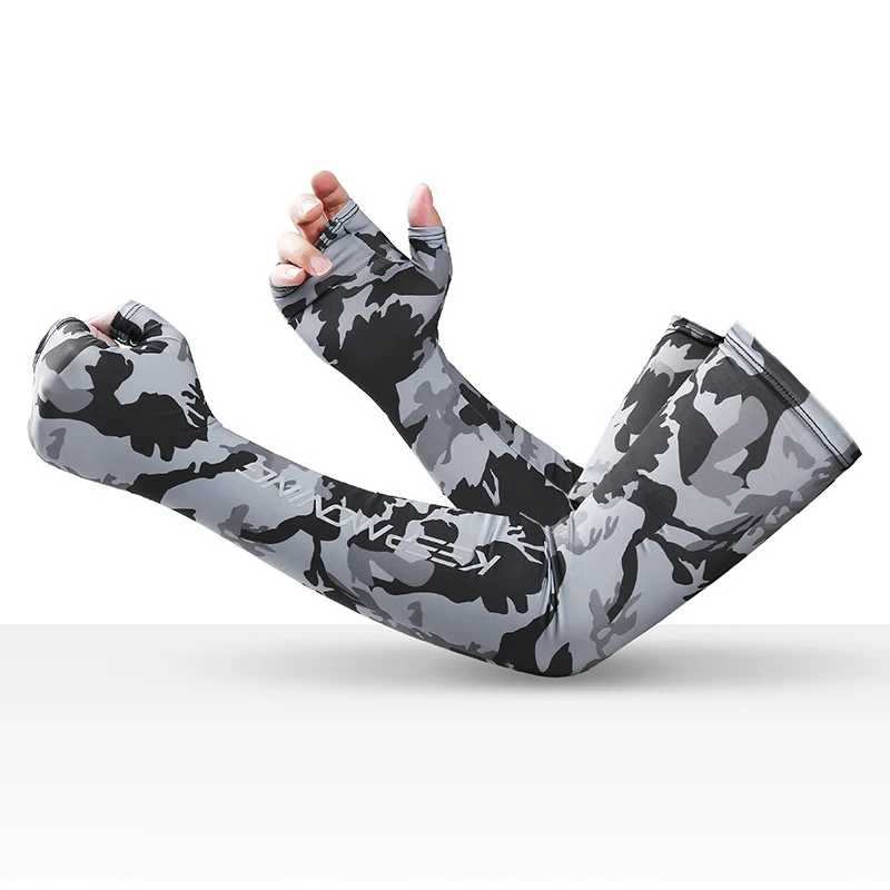 

Summer Cool Sports Cycling Sleeves For Men Cuff Outdoor Fitness Camouflage Glove Women Arm Sleeves Sun Protection Ice Silk