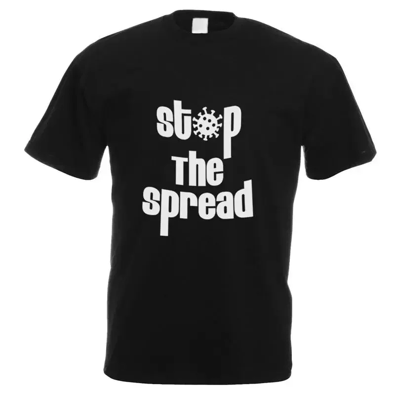 Stop The Spread Design Mens Black T Shirt Xtsn164