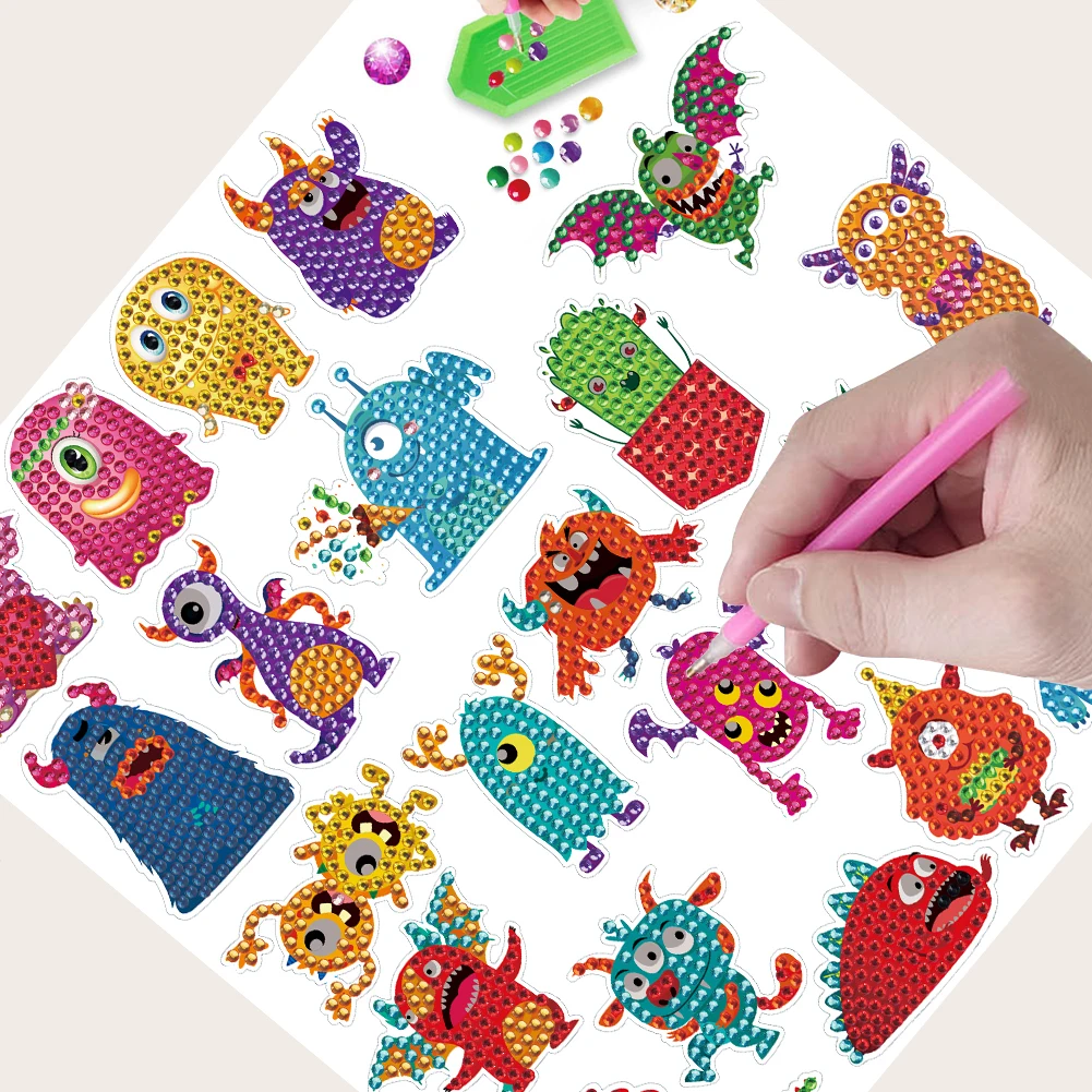 Handmade Children Sticker Toy DIY Diamond Painting Kits Creative Cartoon Diamond Painting Stickers Kits for Kids Adult Beginners