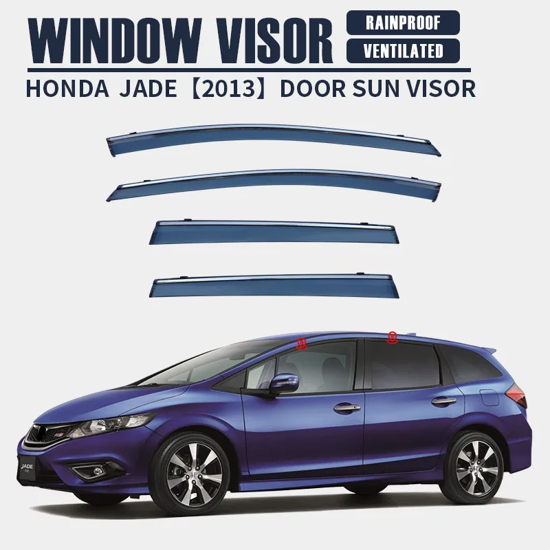 

Fit For Honda Jade 2013+ RS Window visorWindow visor Air Deflectors Guard Rain Smoke Window Visor Wind Vent Awnings Shelters