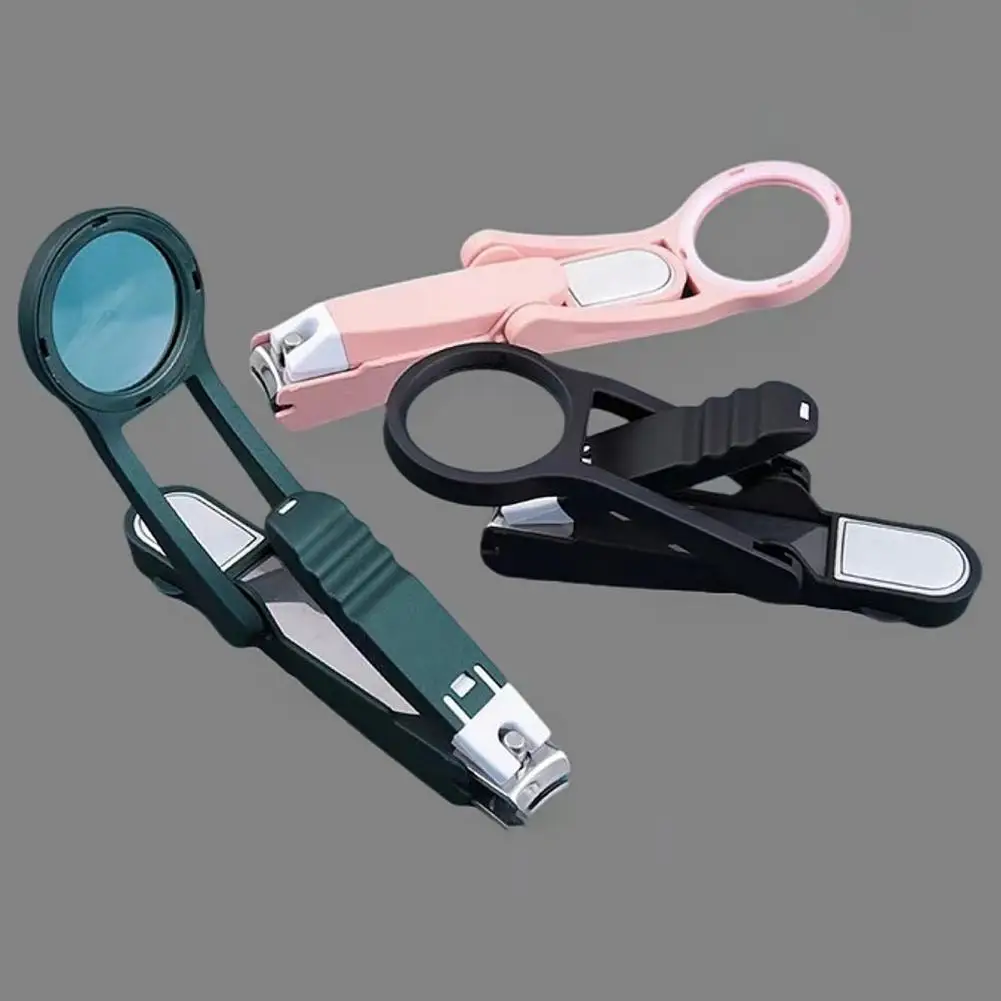 Nail Scissors with Magnifying Glass Practical Anti-splash Nail Clippers with Magnifying Glass for Elderly for Hands