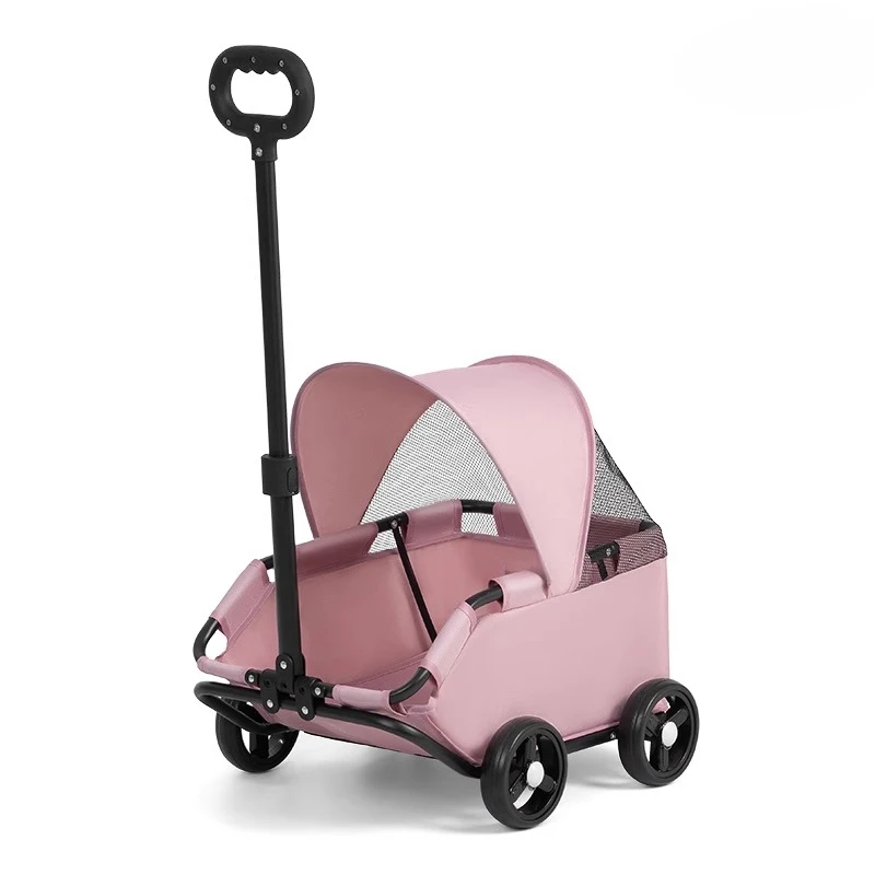 

360 Degree Rotation Folding Shopping Cart Outdoor Travel Trolley Portable Pet Small Animal Trolley Multi-function
