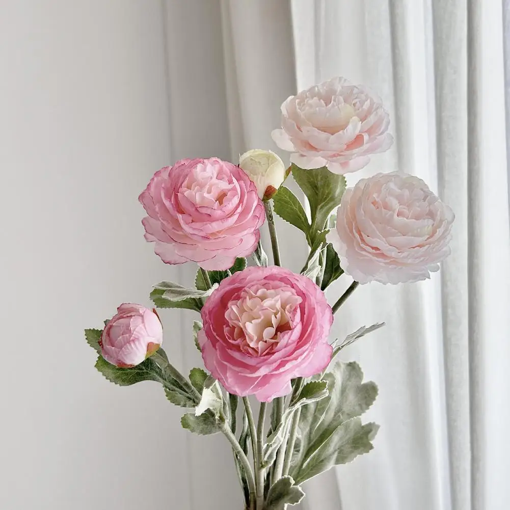 Праздничные искусственные цветочные украшения, реалистичные искусственные цветы, элегантные искусственные раннукулы, азиатские искусственные цветы для дома, комнаты