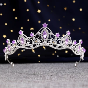 Elegante Brautkristallkrone, Prinzessin Tiara, Barockwettbewerbskronen, Kreation King Hahn, Kronhochzeit, Luxushaarzubehör 8 Hauptverkaufskönig - №5