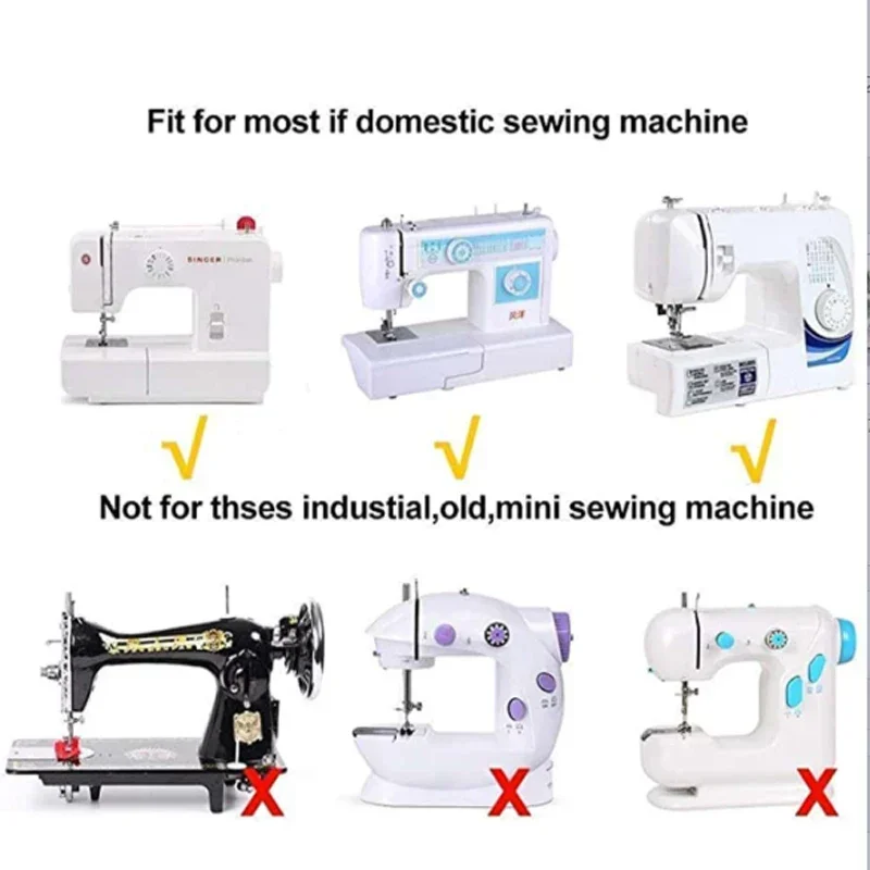 11 Sewing Machine Presser Feet with Glove Compartment for Brother Singer Janome Babylock Kenmore Low Handle Sewing Machines