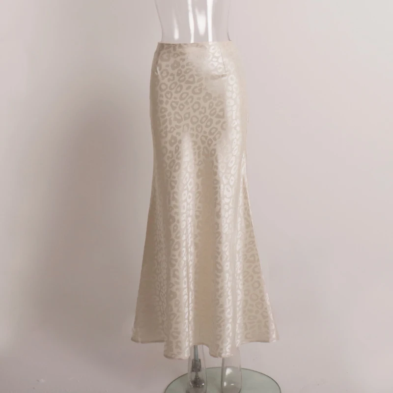 

Роскошные длинные юбки из жаккарда с леопардовым принтом, модные юбки с молнией и высокой талией, женские юбки-трумпеты до щиколотки 2026 года в уличном стиле