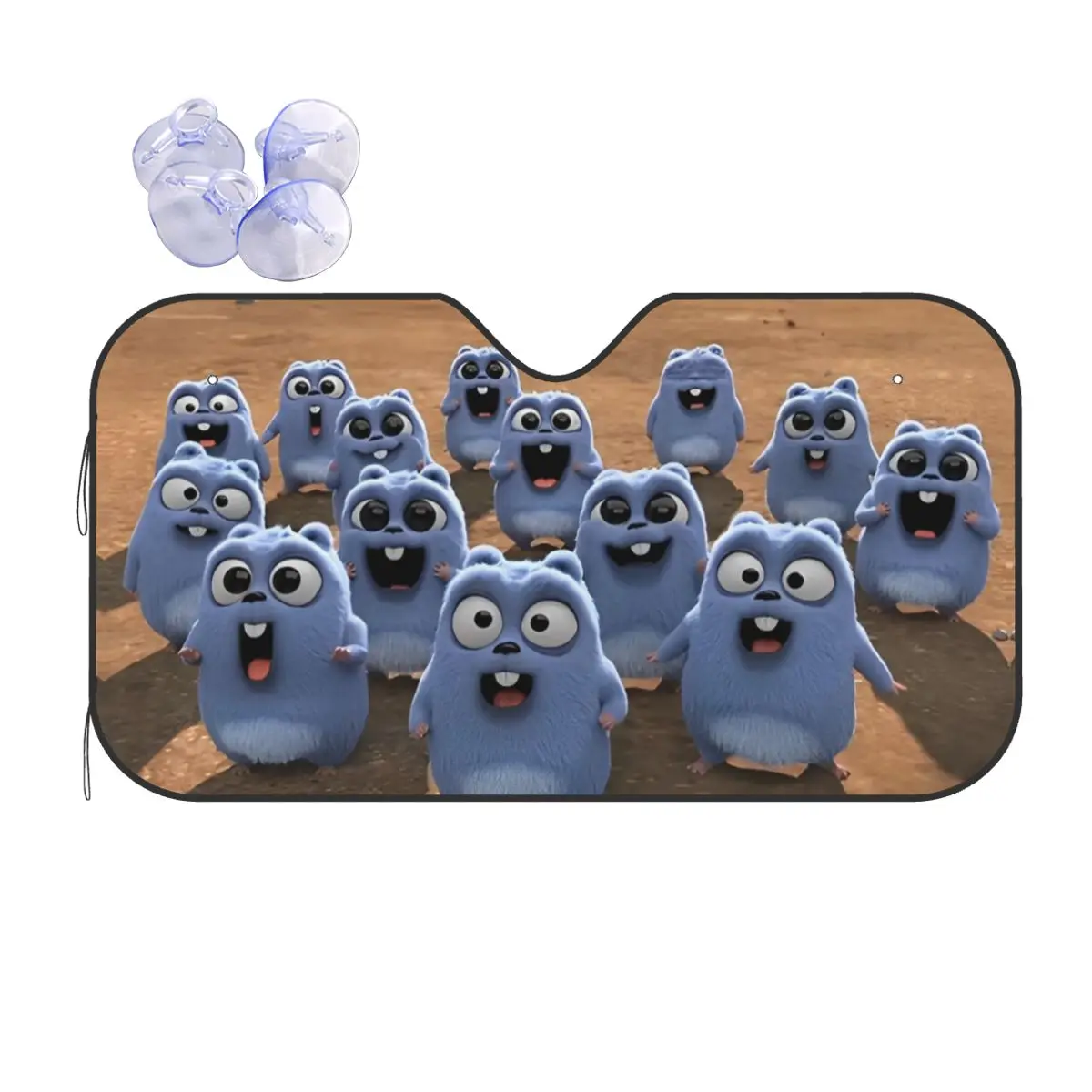 

Grizzly And Lemmings Foldable Sunshade Windscreen Cartoon Movies Foils Car Sunshade Blinds