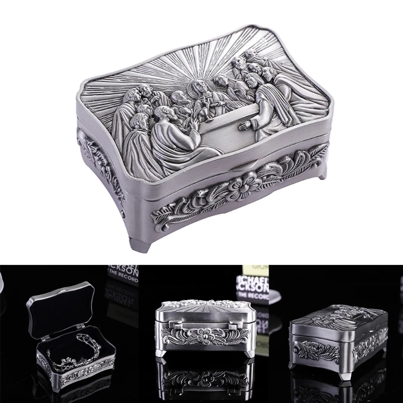 Catholic Christian Jewelry Box Small Ear Lipstick Ring Bracelet Storage for Case Waterproof Dust-proof Desk Organiz