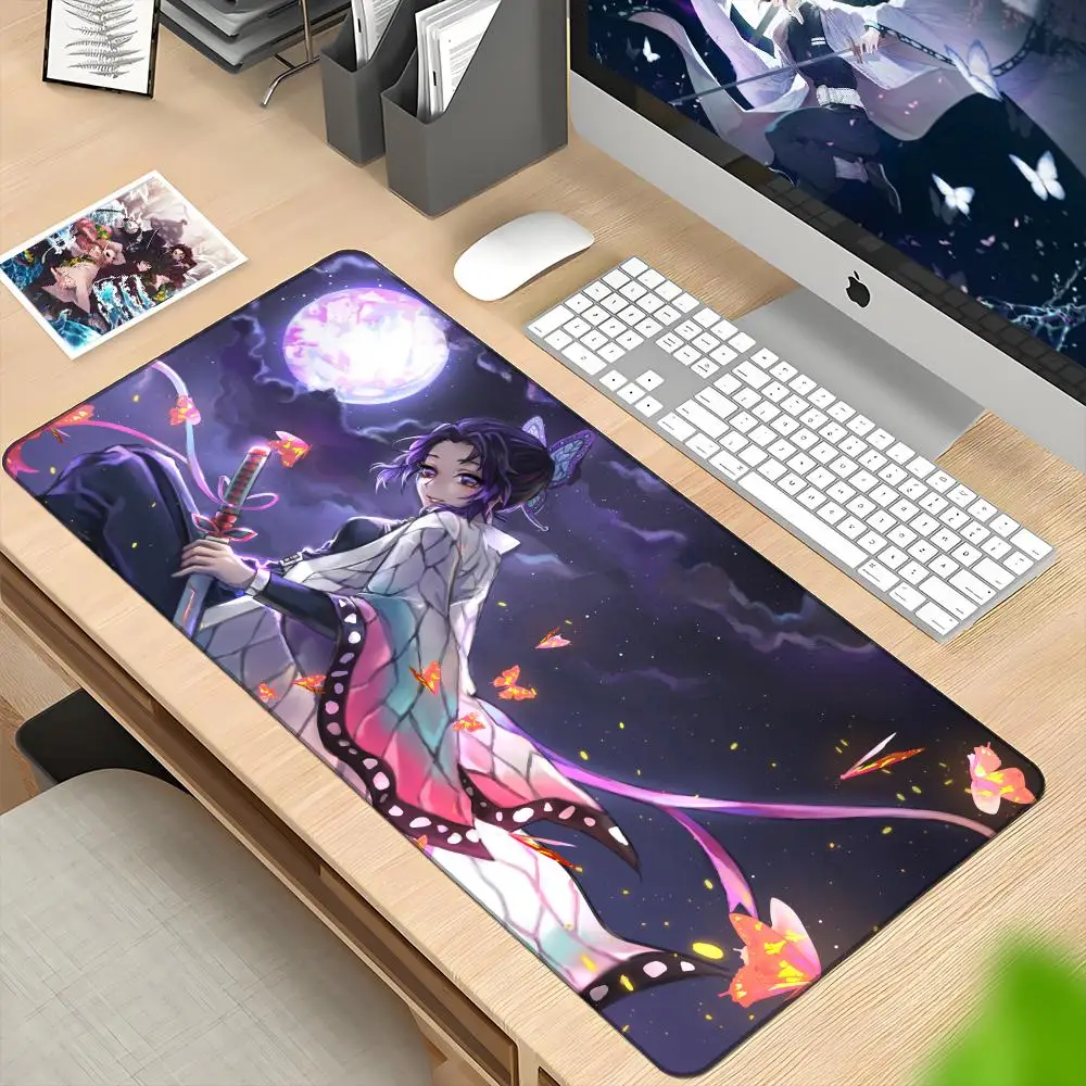 

Mouse Pad PC Purple Flower D-demon Slayer Desk Mat XXL New Kochou Shinobu Mousepad Laptop Anime Girl Gamer Cabinet Keyboard Rug