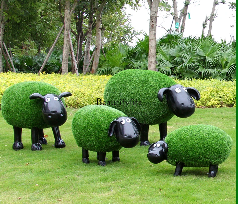 

Grass Planting Sheep GRP Sculpture Outdoor Garden Landscape Community Lawn Decoration Landscape