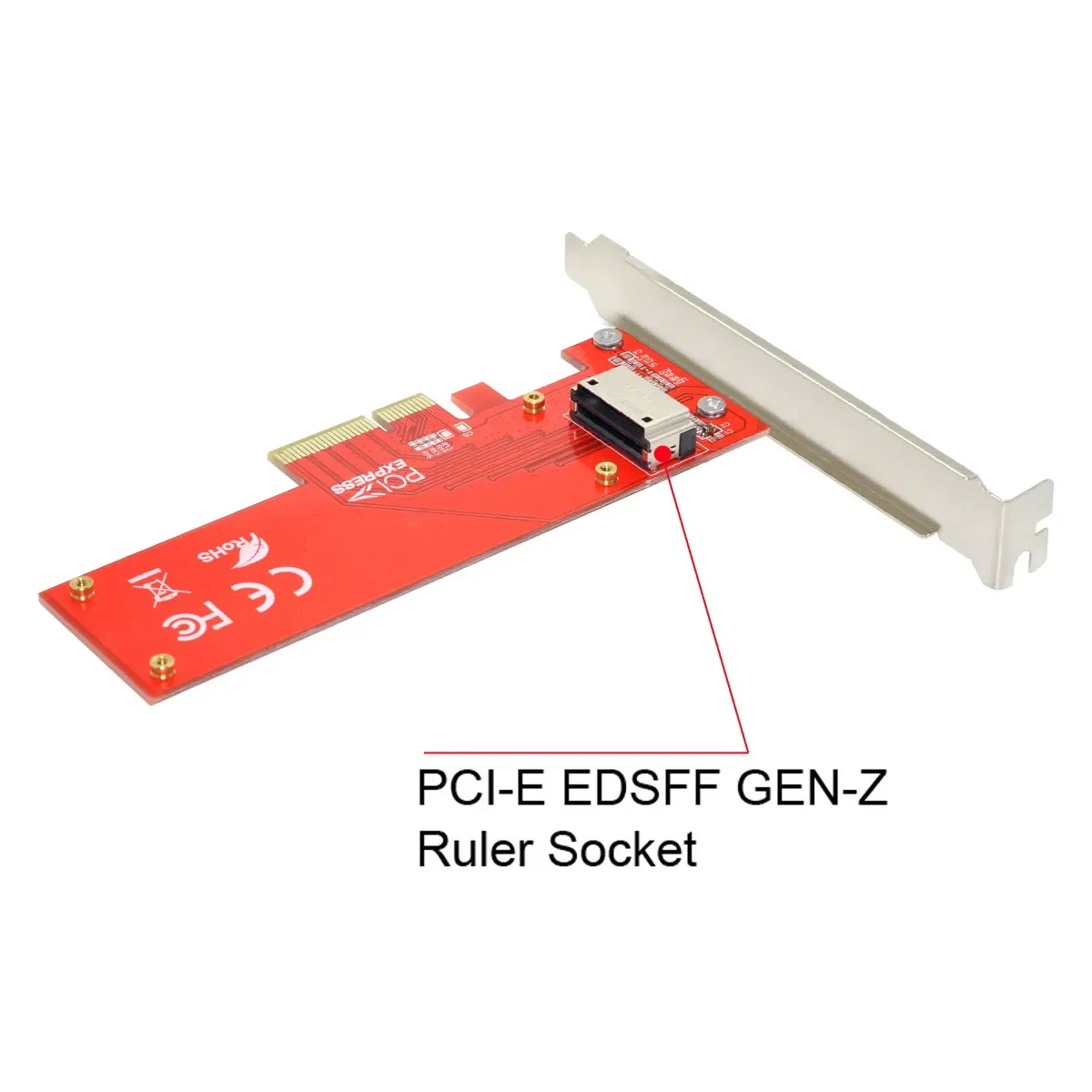 Adaptador de host PCI-E4.0 4X para régua NVMe 1U GEN-Z EDSFF curto SSD E1.S adaptador de suporte