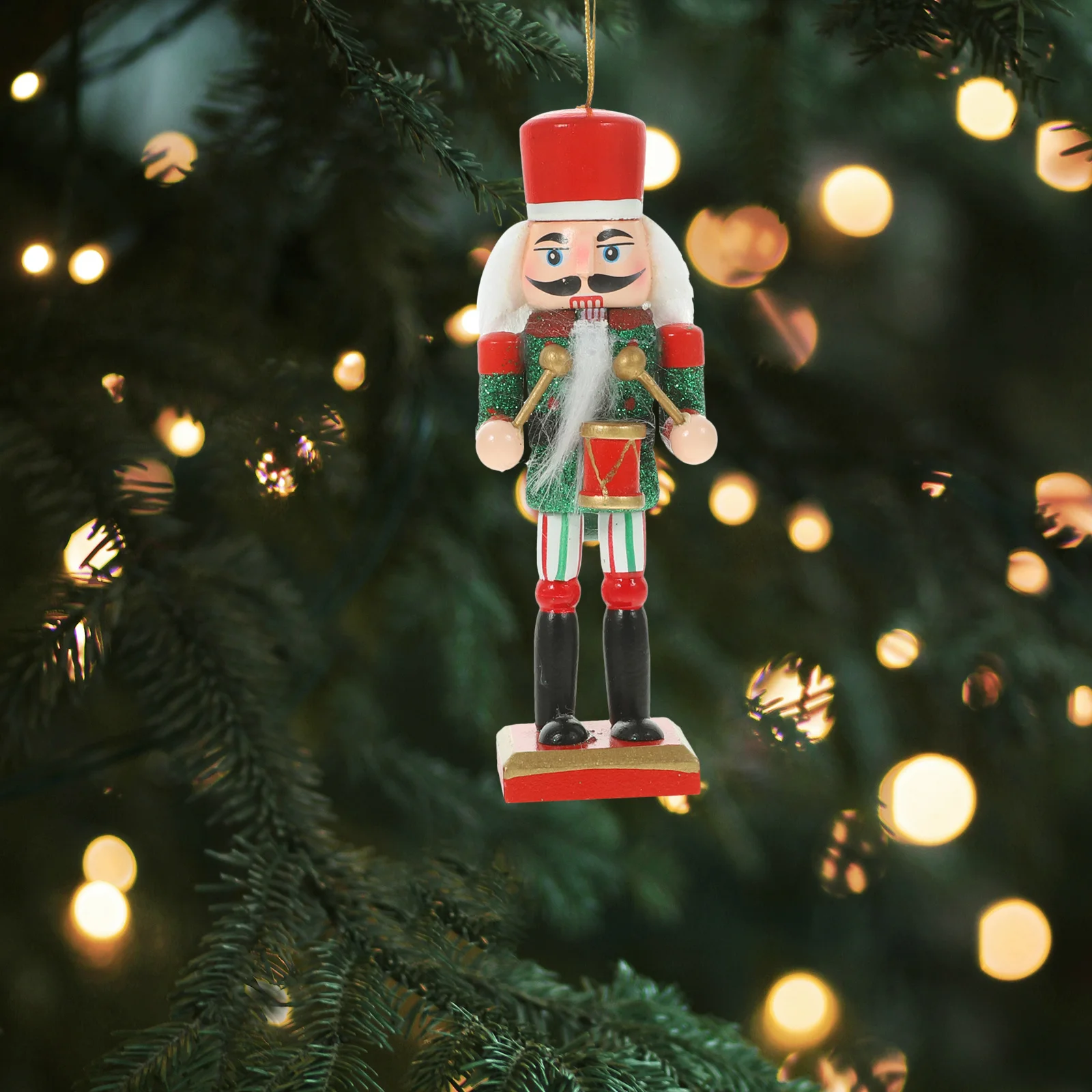 

4Pcs Wooden Nutcracker Ornaments Christmas Decorations Lovely Xmas Nutcracker Figures for Home Party Festival Indoor Decorative