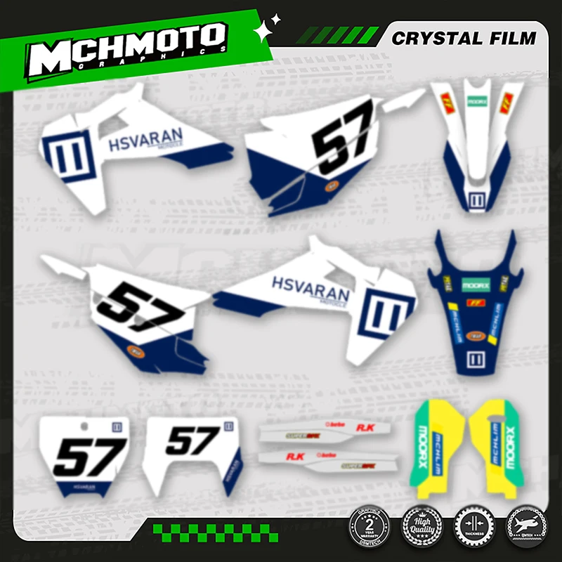 

MCHMFG Custom Team мотоциклетные графические наклейки, комплект наклеек для Husqvarna, наклейка 19-22 TC FC TX FX FS 20-23 TE FE 125-450CC 005
