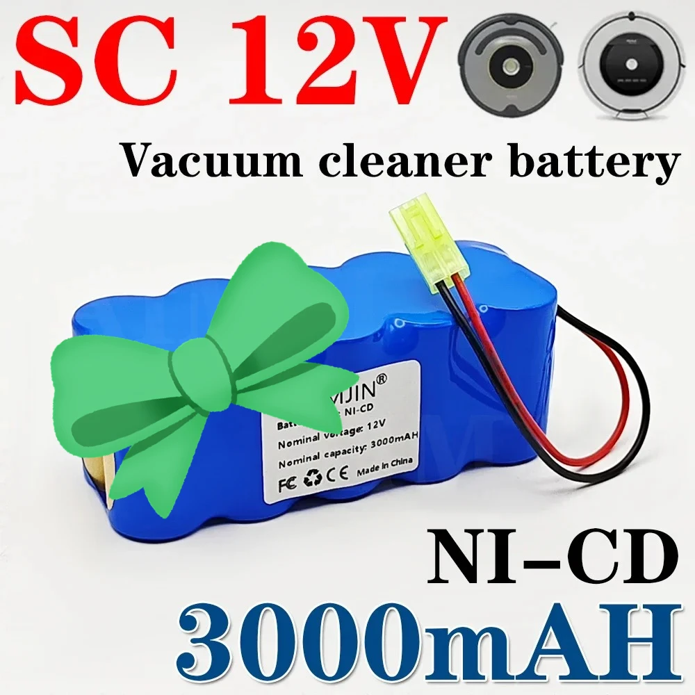 

For 12V Rowenta, Robot Vacuum Cleaner Battery SC NiCD 3000mAh For RH5488, RH846301, RH846901, RS-Rh5205