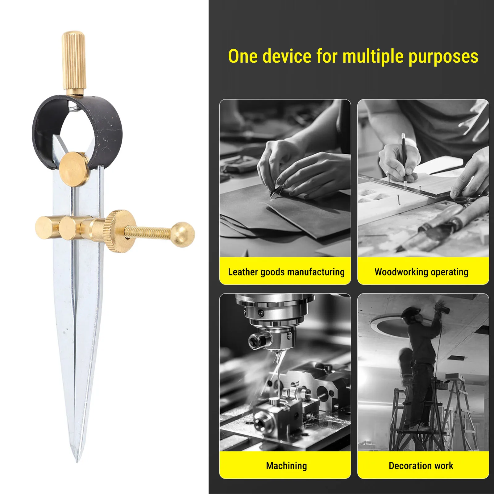 

Штангенциркуль с пружинным крылом, регулируемый запираемый 4 дюйма, 150 мм, стальной кожаный компас, биговый станок, компас для рисования, инструмент для деревообработки