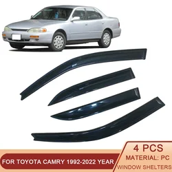 Per Toyota Camry 1992-2023 Auto Side Window deflettori del vento visiere Black Rain Guard Door Visor Vent Shades Dark Smoke Ventvisor