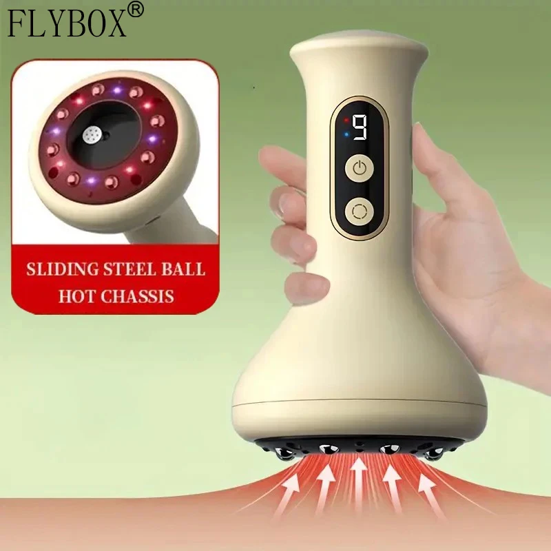 

USB rechargeable abdominal massager hot compress sand scraping adjustable massage arm leg hand-held massager