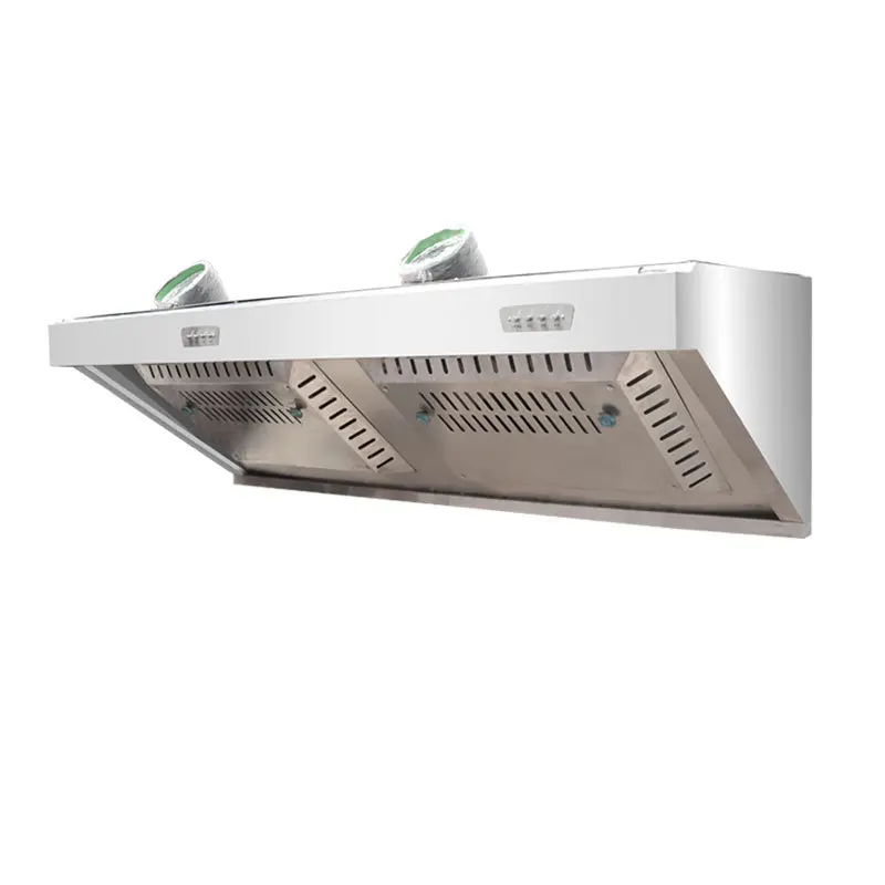 

Commercial high-power hotel range hood with double fans and 500-watt stainless steel hood.