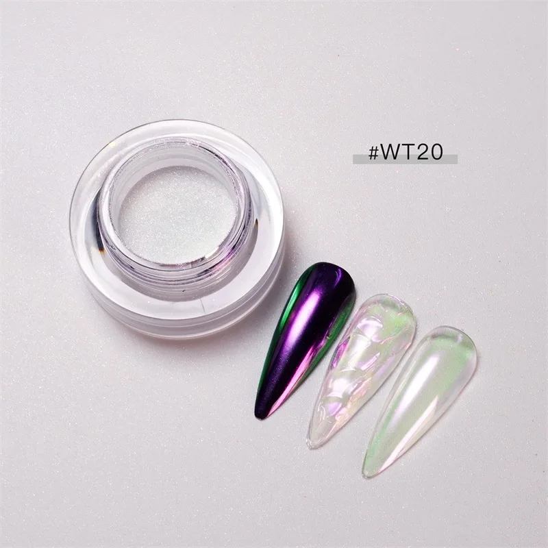 HNDO Neue 10 Farben Aurora Magic Mirror Pulver Nagel Glitter Chrom Pigment Staub Effekt für Nail art Decor Maniküre Design 2025