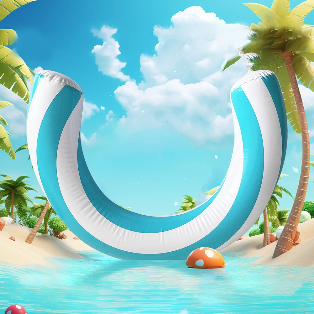 Anello da nuoto gonfiabile Galleggianti giganti blu per accessori per adulti Materiale in PVC a forma di arco per feste in piscina estiva
