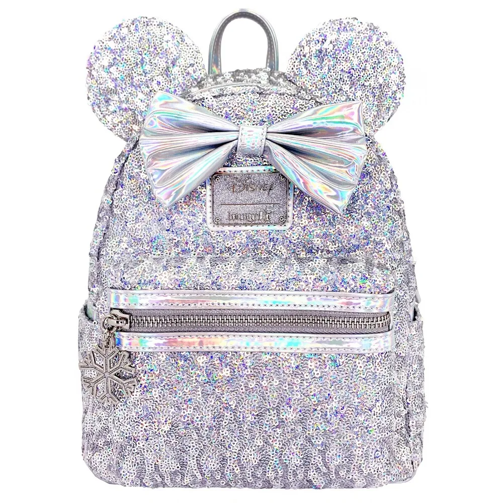 ミッキーとミニーマウスのスパンコールバックパック ファッショナブルでキュートなバッグ ダブルショルダーバッグ キュートなバッグ アウトドアレジャーバッグ 女の子へのギフト