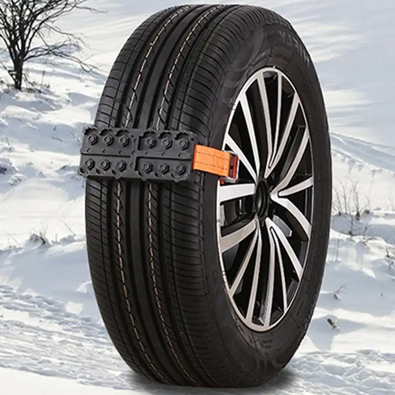 Tire Chains 2X Anti Skid Tire Rubber Straps Snow Traction Mat Car Tire Traction Blocks Wheel Straps Off-Road Escape Tool For