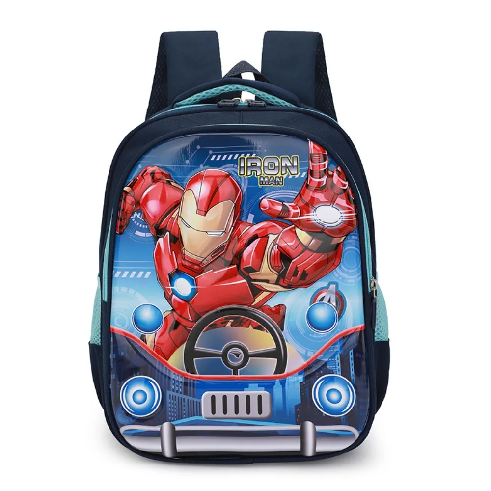 Marvel Iron Man Mochila Escolar, Cartoon Moda Tendência, Reduz o Fardo, Versátil, Leve, Alta Qualidade, Casca Dura, Presente