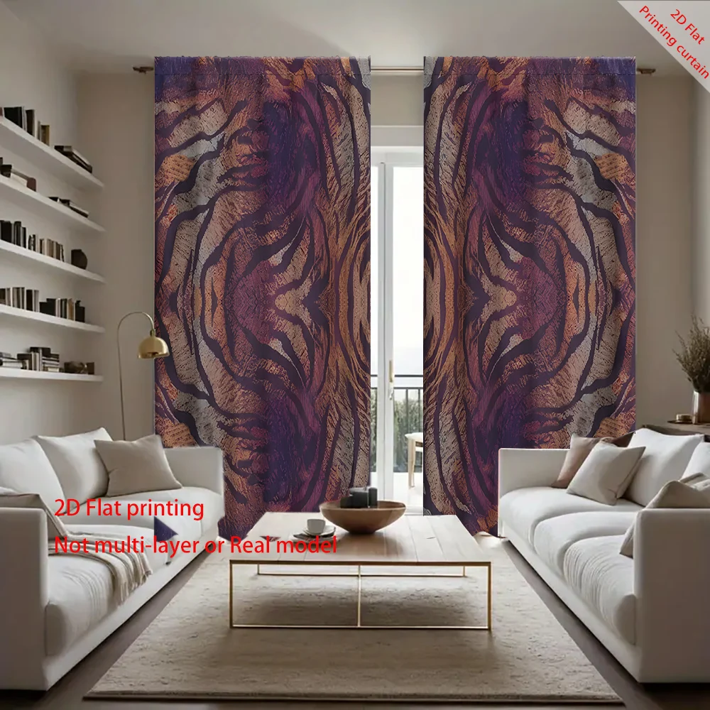 Tiger print curtains, aesthetic home decoration curtains, dormitory, office, bedroom, living room, balcony sunshades