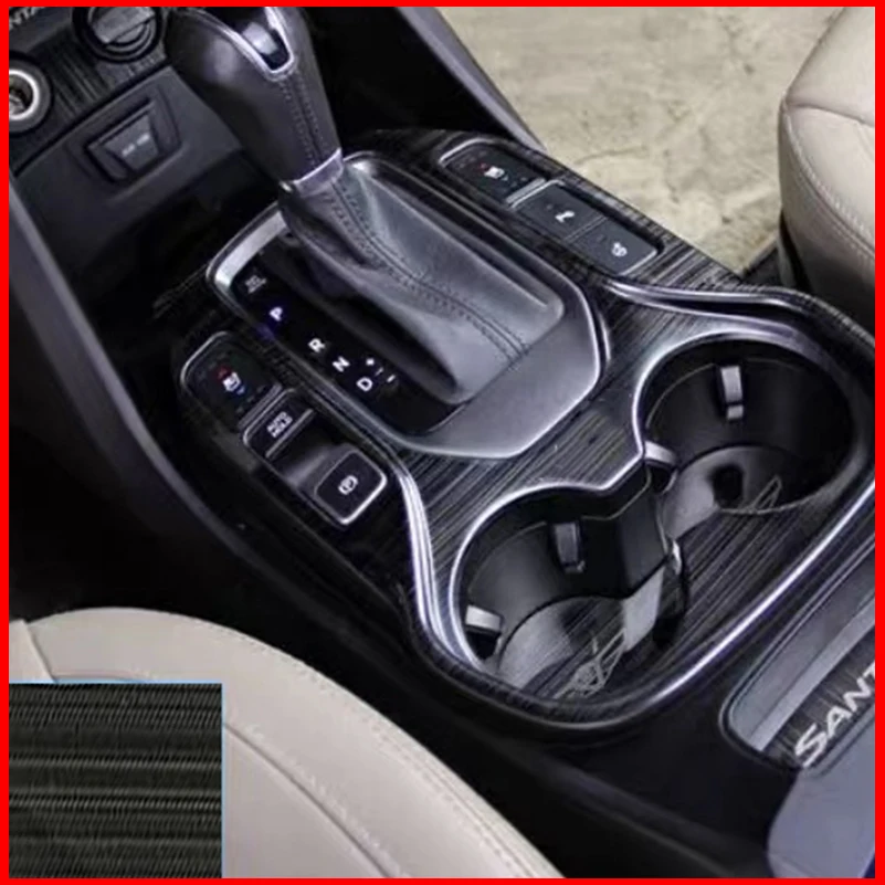 

Car Styling For Hyundai Santa Fe 2013-2017 Gear Shift Panel Cover Water Cup Mat Cigarette Lighter Trim Auto Parts Accessories