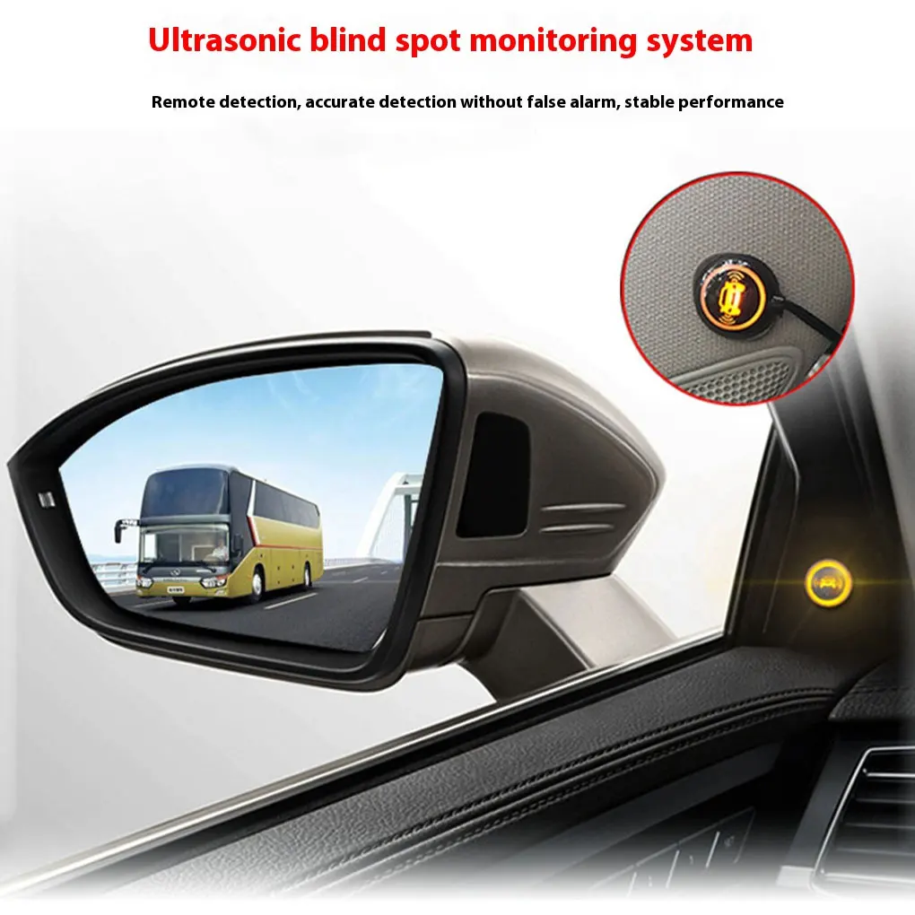 Ultrasonic Blind Spot Detection System Blind Spot Monitoring BSD Change Lane Safer 3.5 Meter Range