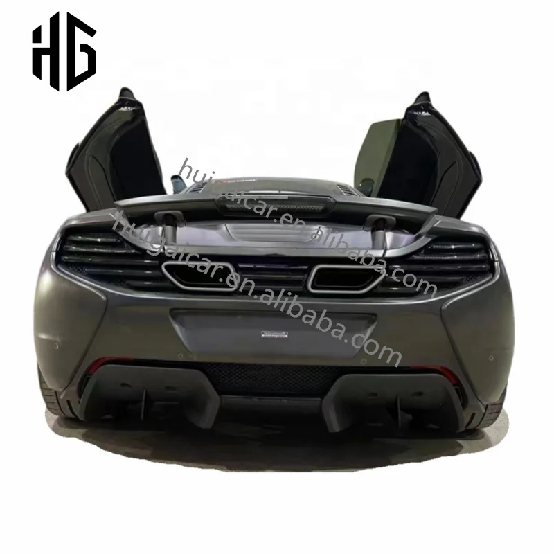 McLaren 650S MP4-12C car rear diffuser MSO style glossy black carbon fiber rear bumper lip modification accessories