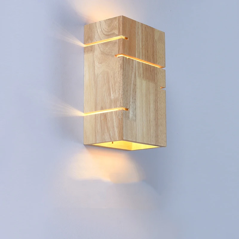 Modern Wall Light Study Bedroom Solid Wood Wall Lamp Balcony Staircase Living Room Background Wall Decorative Lighting Fixture