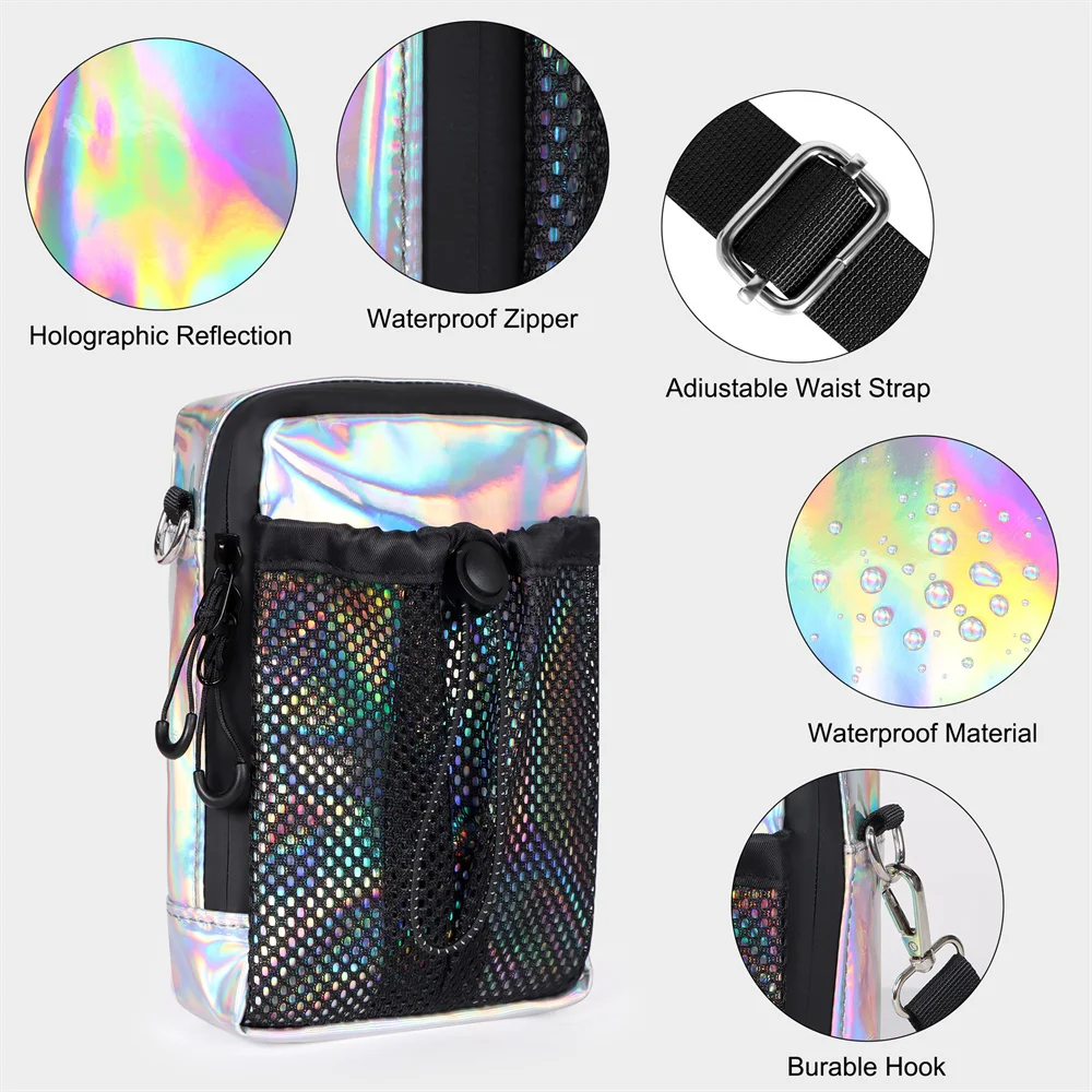 Wasserdichte Kleine Umhängetasche Multi-Taschen Schultertasche Outdoor Reise Brusttasche mit Netztasche für Männer Frauen – Detail 8