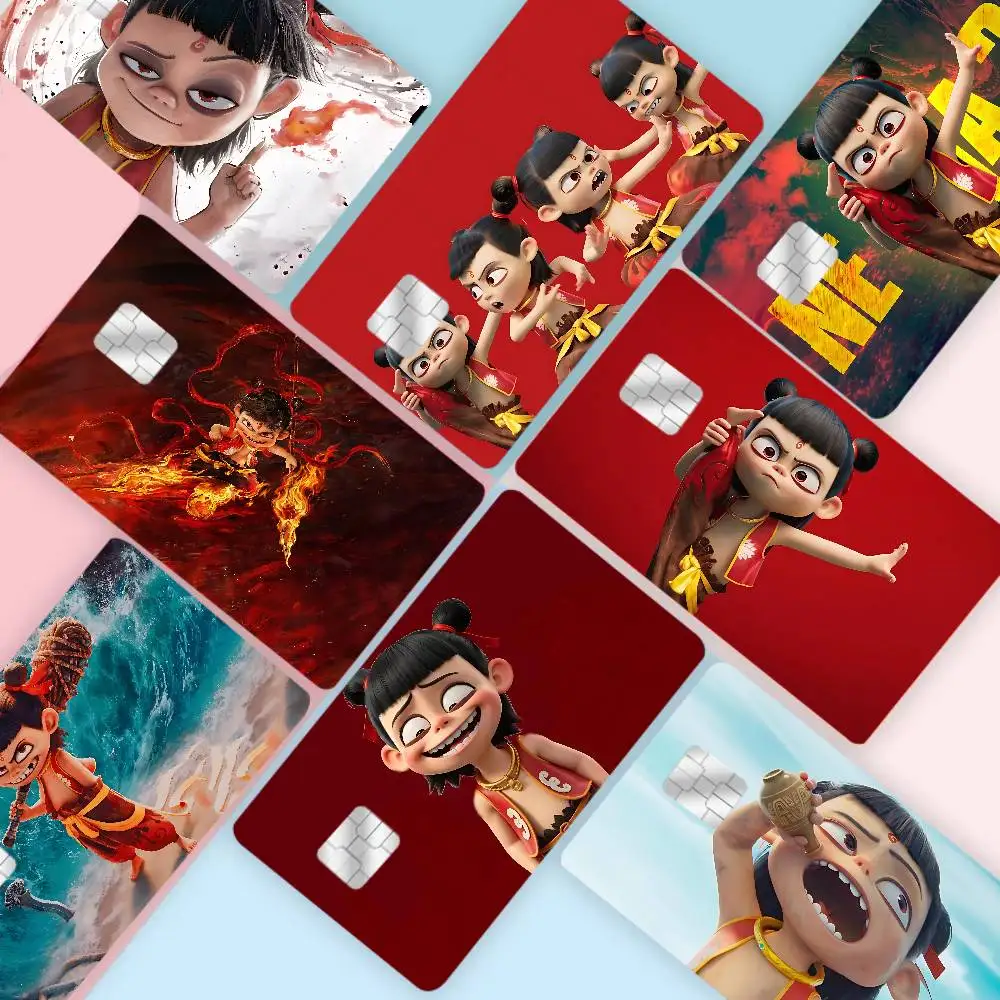 N-Ne Zha 2 Anime Anime Spend Or Save Funny Shell On Off Ultra Thin No Fade Sticker Skin Cover Film For Debit Credit Card