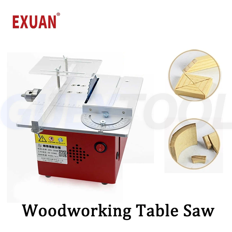 

Woodworking Table Saw Mini Electric Bench Saw Crafts Cutting Machine DIY Round Copper Slotting Tools 45 ° Oblique Push Bench Saw