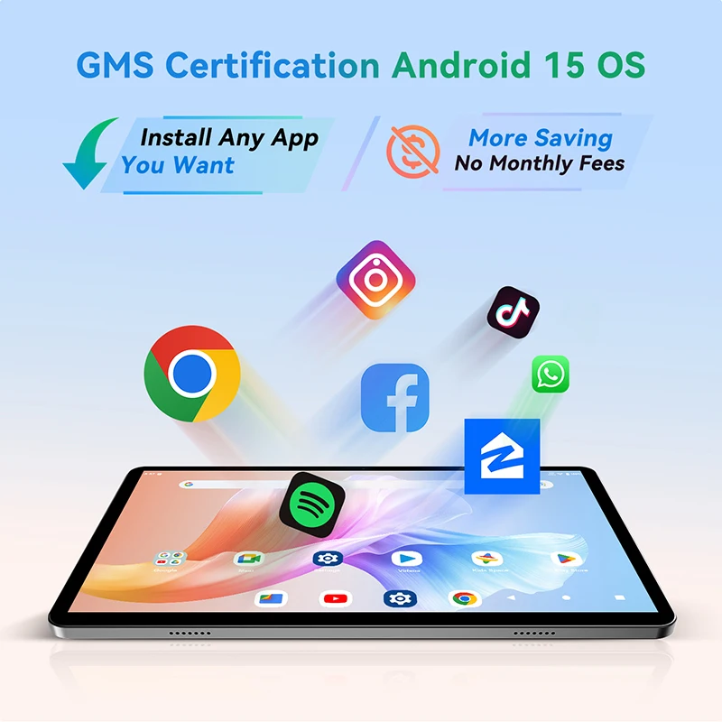 SVITOO 10.1 inch Tablet Android 15 T606 8-core 12GB(4GB+8GB)RAM/128GB ROM 1280×800iPS WIFI 6000mAh Type-C Face Unlock Tablets